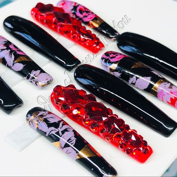 THANK YOU GOD - XXL BALLERINA PRESS ON NAILS - Picture 1 of 11